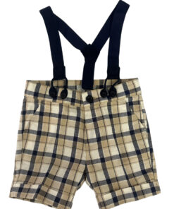 Bermuda con bretelle a quadri Dr.Kid