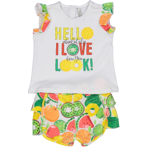 Completo frutta in cotone due pezzi maglia e pantaloncino Birba