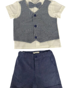Completo Dr.Kid pantaloncino e camicia panciotto blu