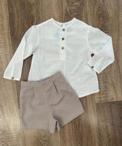 Completo Mac Ilusion pantaloncino beige e camicia bianca