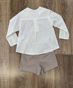 Alternative view of Completo Mac Ilusion pantaloncino beige e camicia bianca