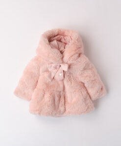 Cappotto eco-pelliccia rosa Minibanda