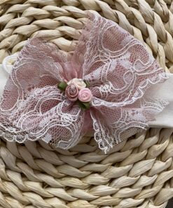 Fascia per capelli con fiocco pizzo