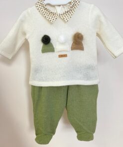 Completo due pezzi panna verde Ninnaoh