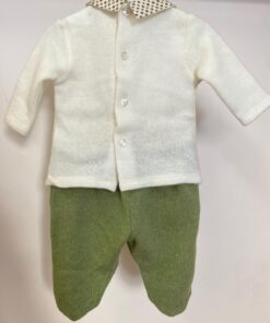 Alternative view of Completo due pezzi panna verde Ninnaoh