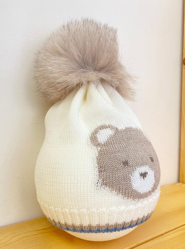 Cappellino orso latte tortora ottanio Primodì - immagine 2