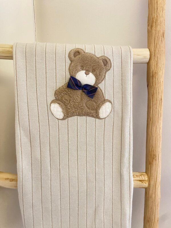 Copertina orsetto beige e blu scuro - immagine 2
