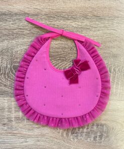 Bavetta fucsia con fiocco e strass Petit