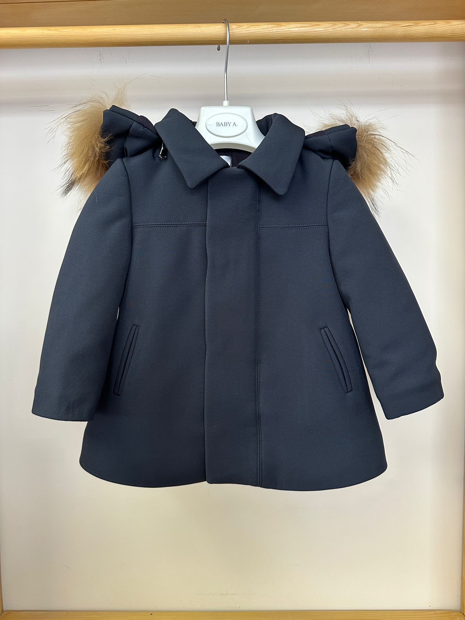 Cappottino blu pelliccia Baby A.