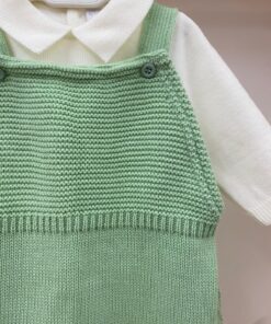 Alternative view of Salopette verde e polo Pappa e Latte