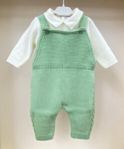 Salopette verde e polo Pappa e Latte