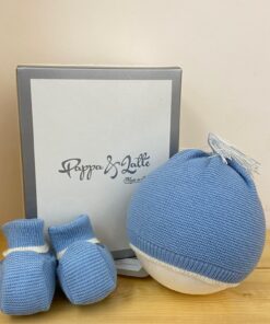 Set cappello e babbucce cielo Pappa e Latte
