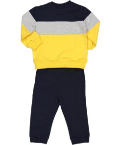 Alternative view of Completo Birba blu e giallo felpa e pantalone