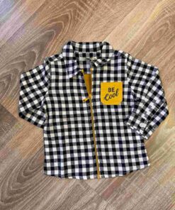 Camicia a quadri bianca e nera Birba