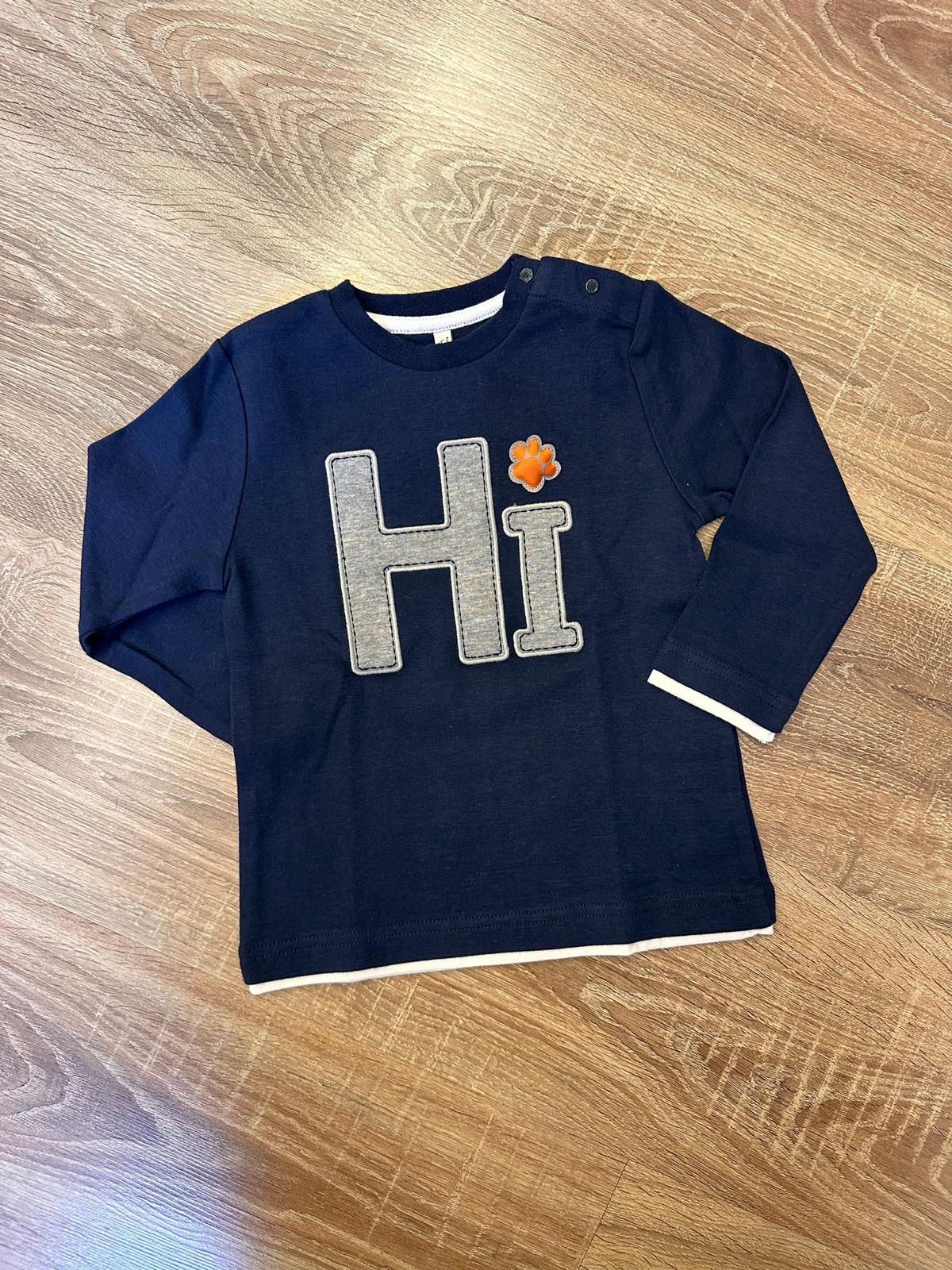 T-shirt blu Hi Birba