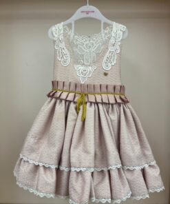 Abito rosa antico di pizzo Meriche