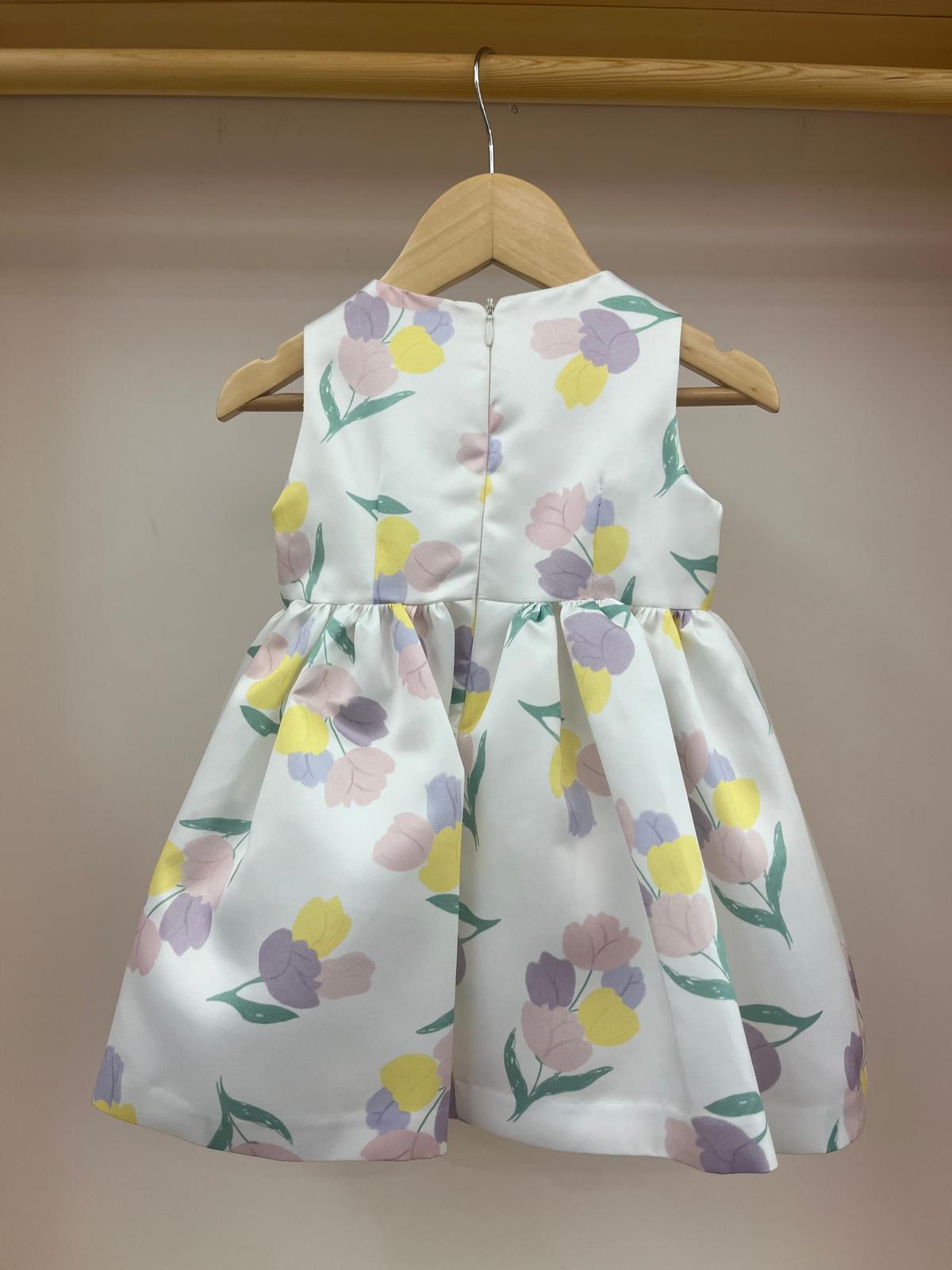 Abito bianco con tulipani Ambarabà - immagine 3
