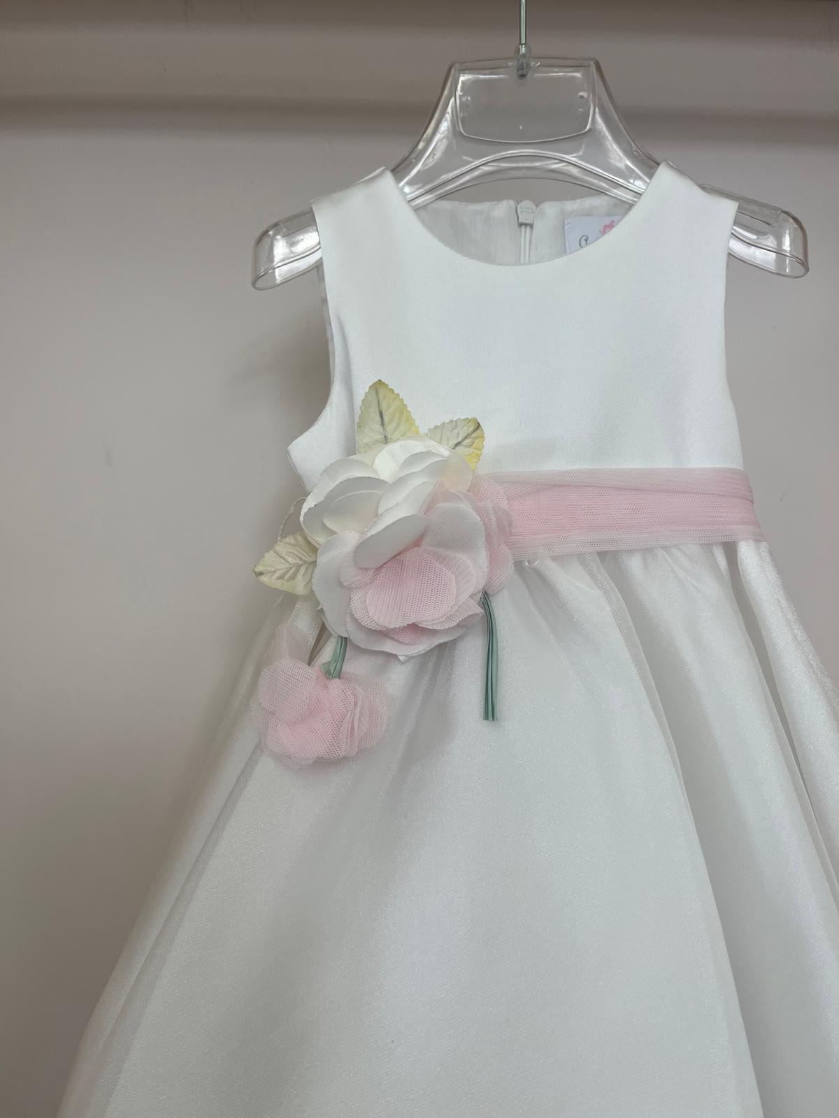 Abito bianco con fiore Ambarabà - immagine 2