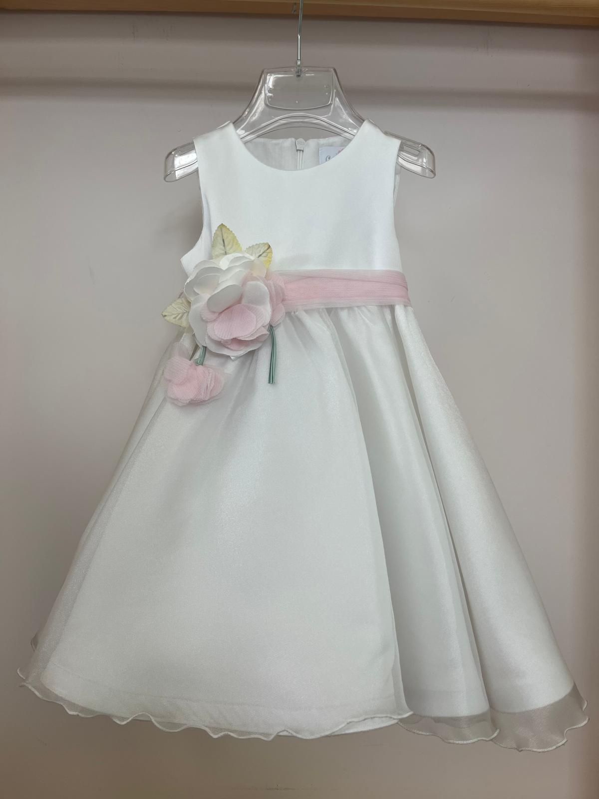 Abito bianco con fiore Ambarabà