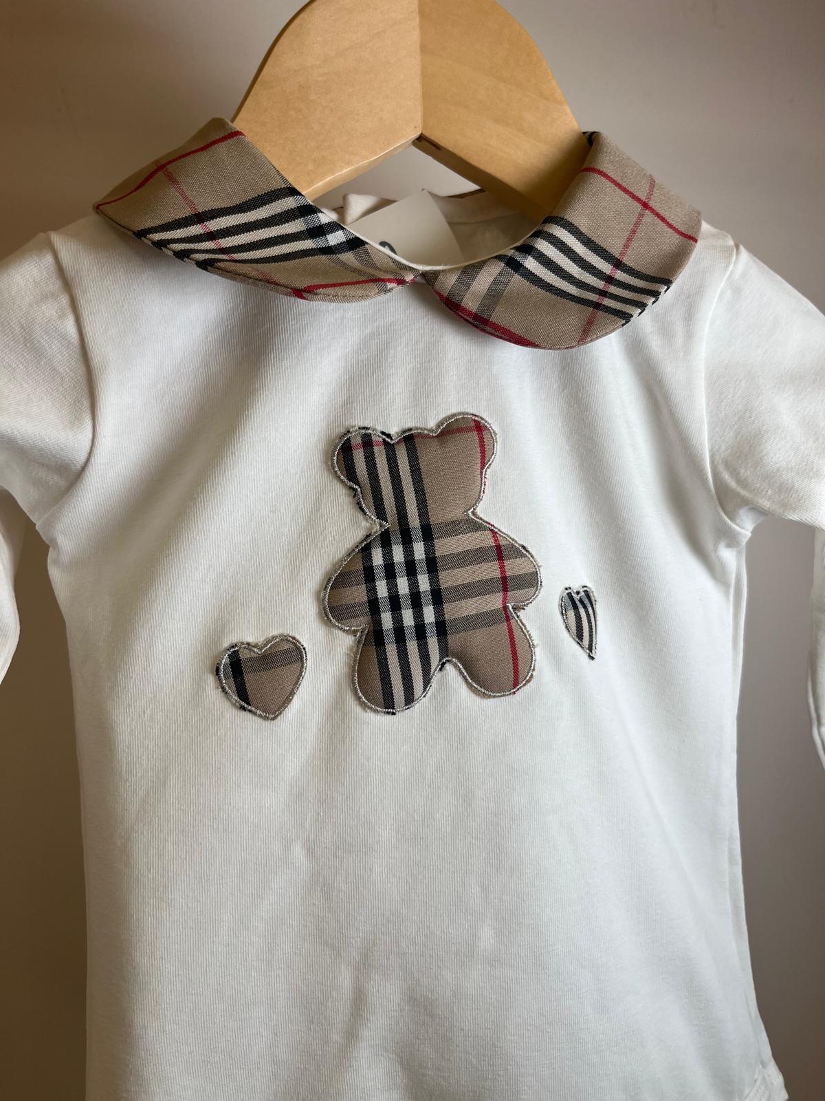 Body orso con cuori tartan - immagine 2