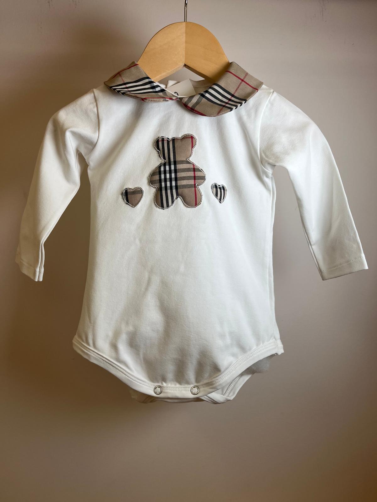 Body orso con cuori tartan