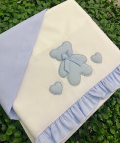 Alternative view of Lenzuola orso con cuore celeste