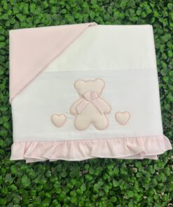 Lenzuola orso con cuore rosa