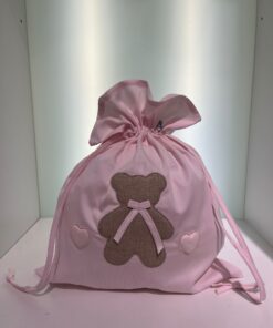 Sacco porta cambio rosa orsetto tortora