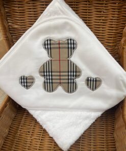Triangolo orso con cuori tartan