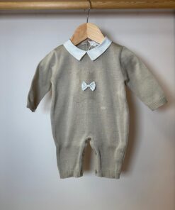 Tutina in filo tortora con orsetto Ninnaoh