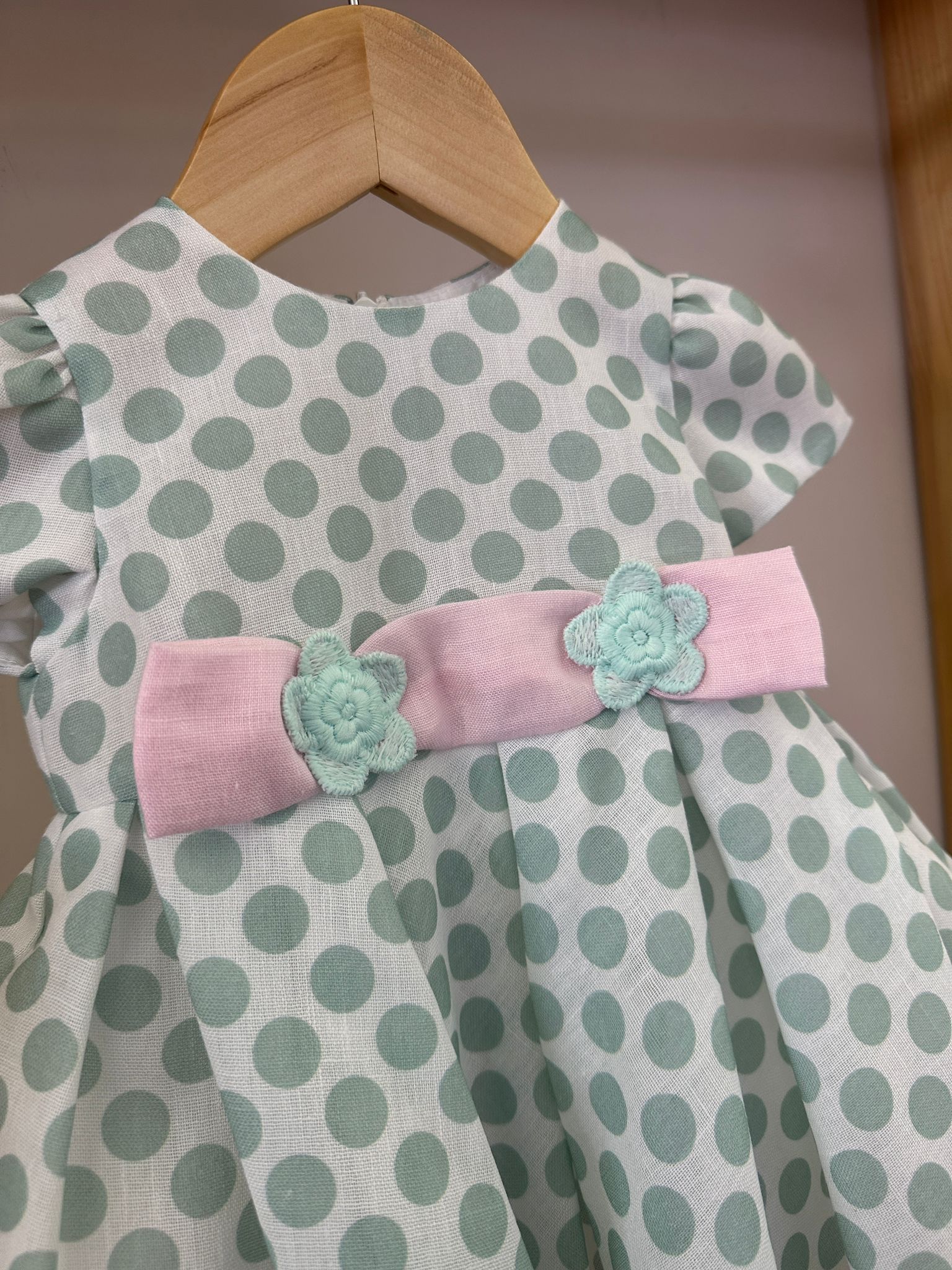 Vestito pois verde acqua I Delfi - immagine 2