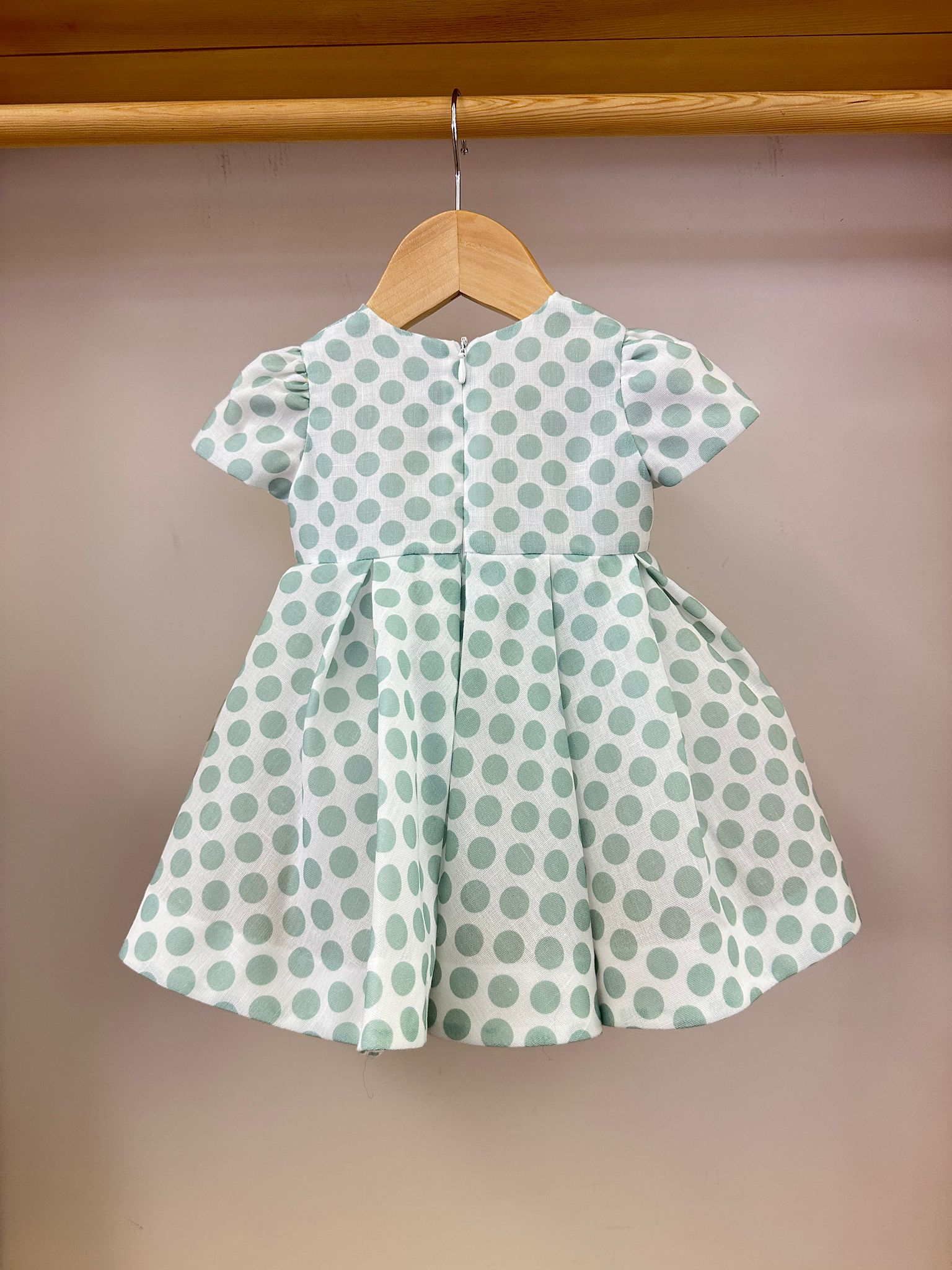 Vestito pois verde acqua I Delfi - immagine 3