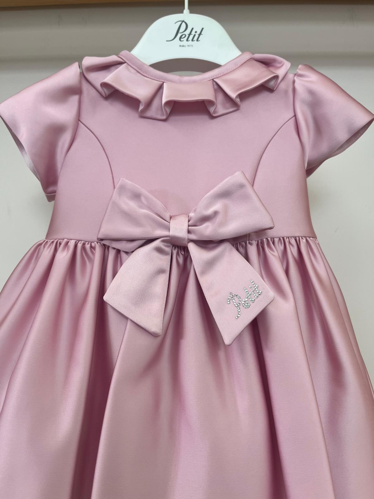 Abito rosa con fiocco Petit - immagine 2