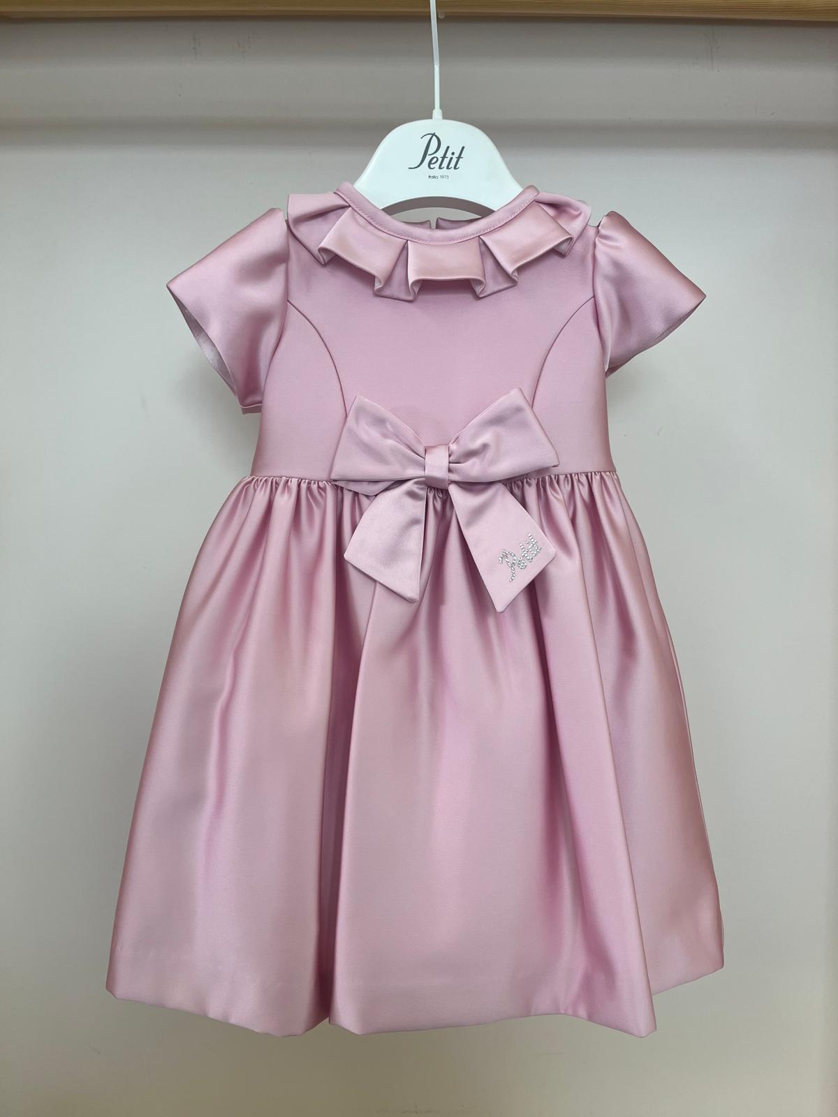 Abito rosa con fiocco Petit