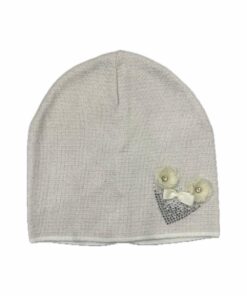 Cappello glitterato cuore con fiocco e fiori