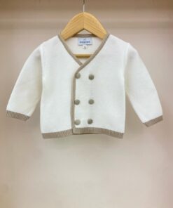 Cardigan doppiopetto panna e beige Ambarabà