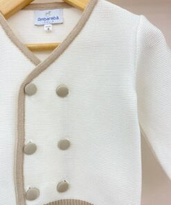 Alternative view of Cardigan doppiopetto panna e beige Ambarabà
