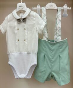 Completo verde acqua e beige Baby A.