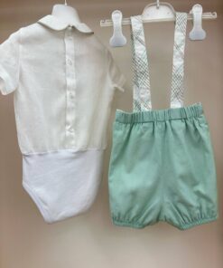 Alternative view of Completo verde acqua e beige Baby A.