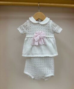 Completo corto bianco e rosa pappa e Latte