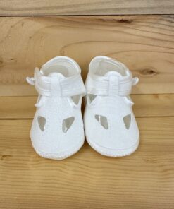 Scarpe culla occhio di bue bianco Baby A.