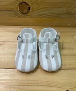 Scarpe culla occhio di bue a righe Ambarabà
