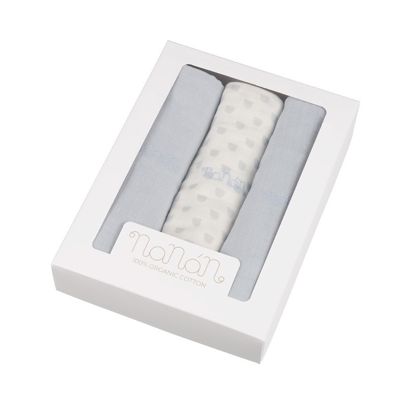 Set di 3 mussole azzurro Nanan