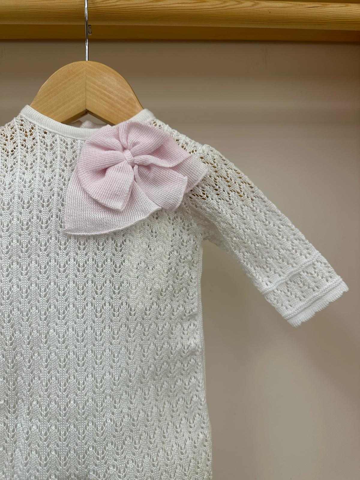 Tutina bianca e rosa Pappa e latte - immagine 2