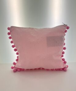 Beauty rosa in plumetis con pon pon rosa artigianale