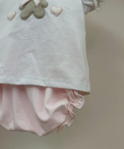 Alternative view of Completo due pezzi orso con cuori rosa