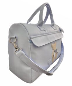 Alternative view of Borsa celeste orso con cuori artigianale