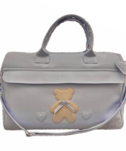 Borsa celeste orso con cuori artigianale