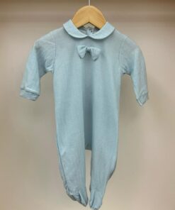 Tutina celeste con fiocco e colletto