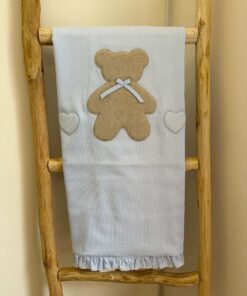 Copertina celeste orso con cuori